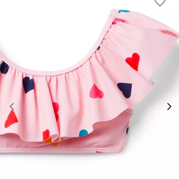 Pink Ruffle Heart Print Swimsuit - Picture 3 of 6